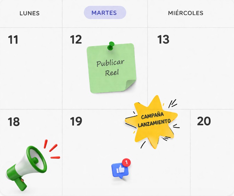 Cómo crear un calendario de contenido para Instagram, Facebook y TikTok