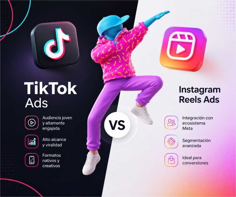 Comparativa formatos anuncios TikTok vs Reels