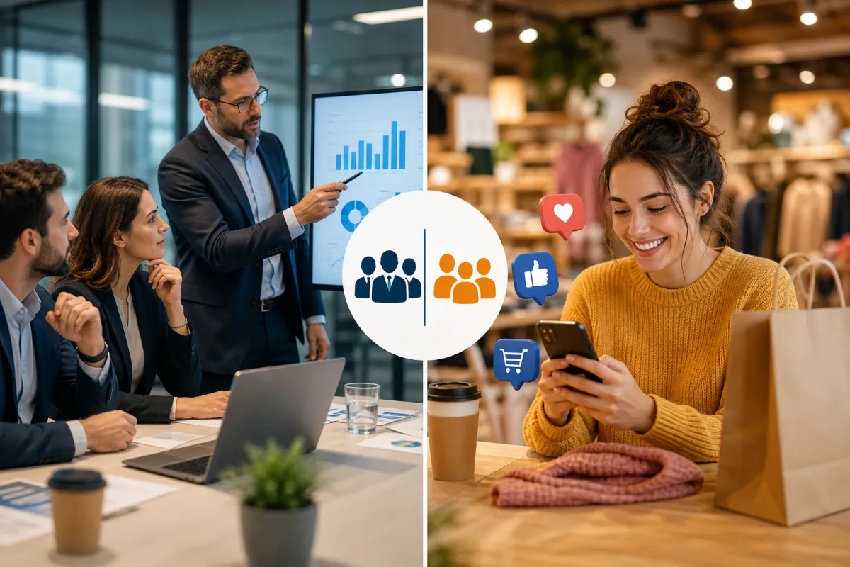 Comparativa de estrategias de contenido en redes sociales para B2B vs B2C