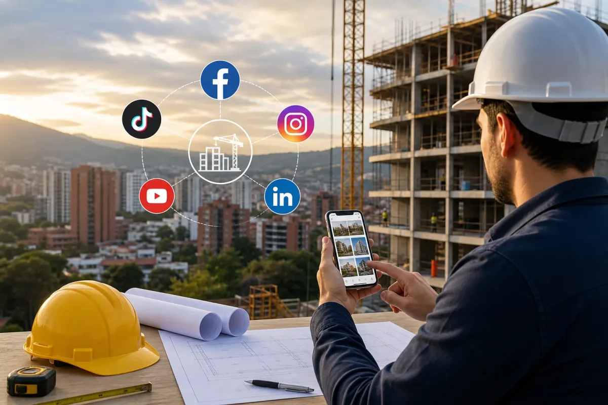 Estrategias efectivas para redes sociales para constructoras en Colombia
